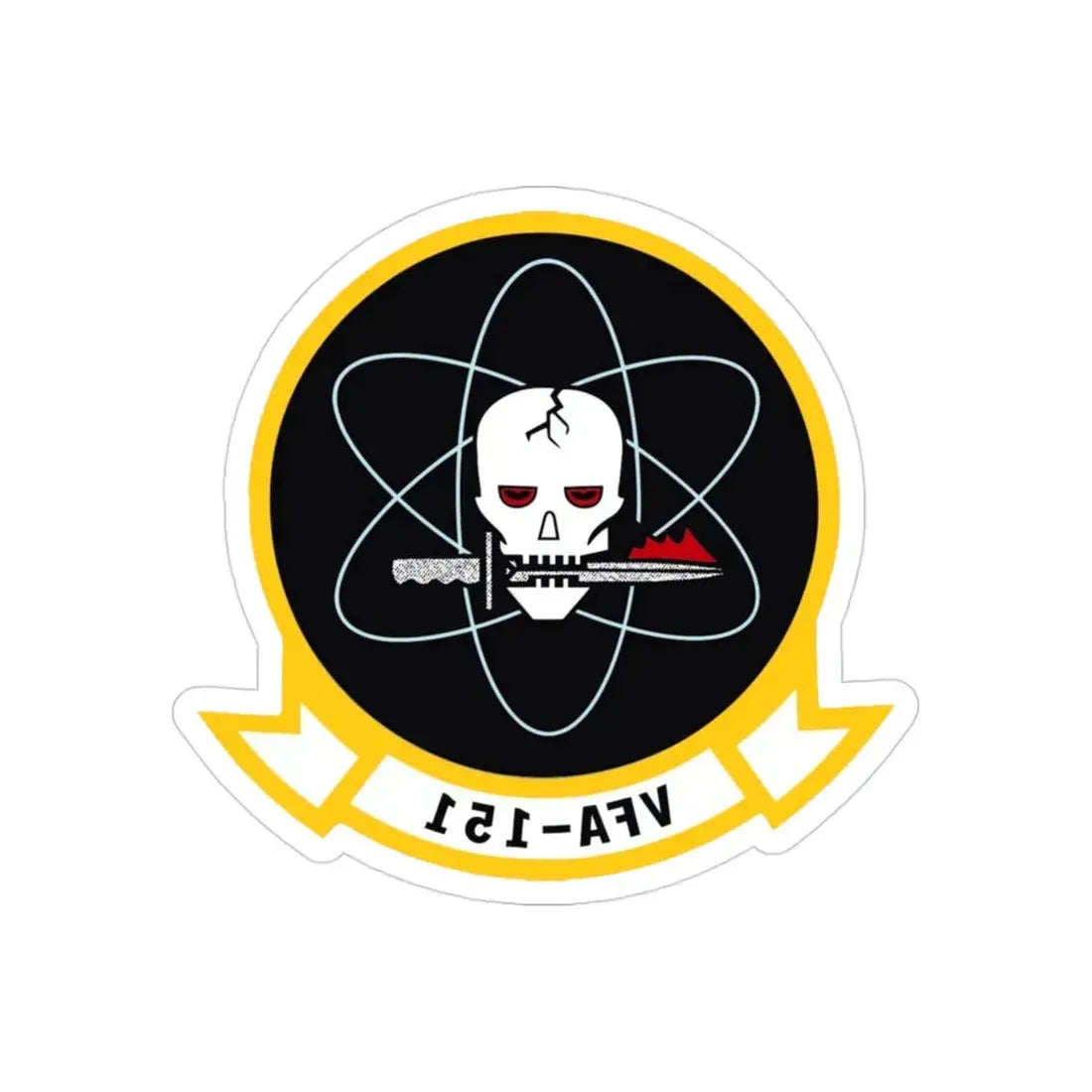 VFA 151 Strike Fighter Squadron 151 (U.S. Navy) REVERSE PRINT Transparent Die-Cut STICKER 3 Inch Die-Cut Transparent - The Sticker Space