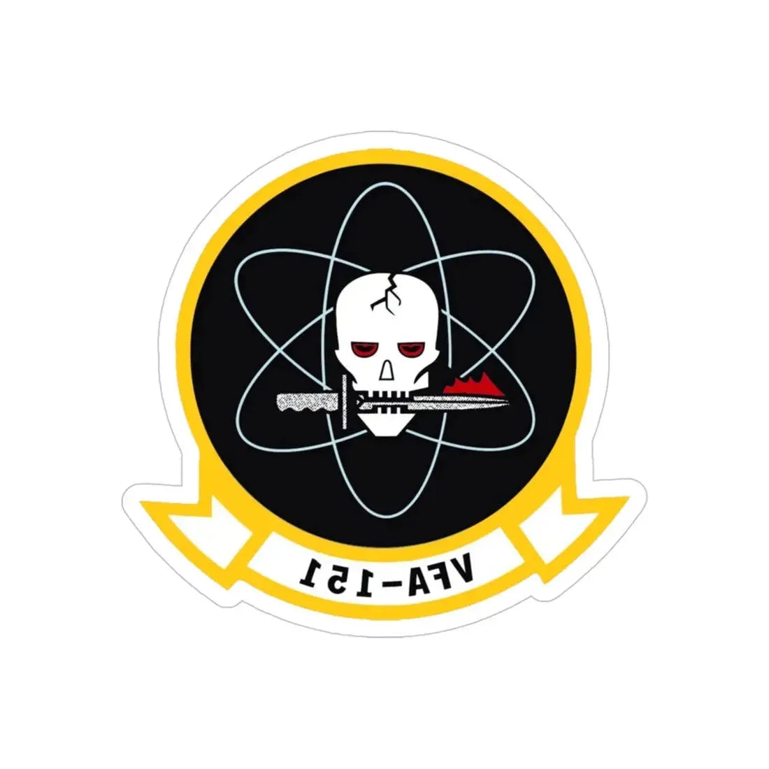 VFA 151 Strike Fighter Squadron 151 (U.S. Navy) REVERSE PRINT Transparent Die-Cut STICKER 4 Inch Die-Cut Transparent - The Sticker Space