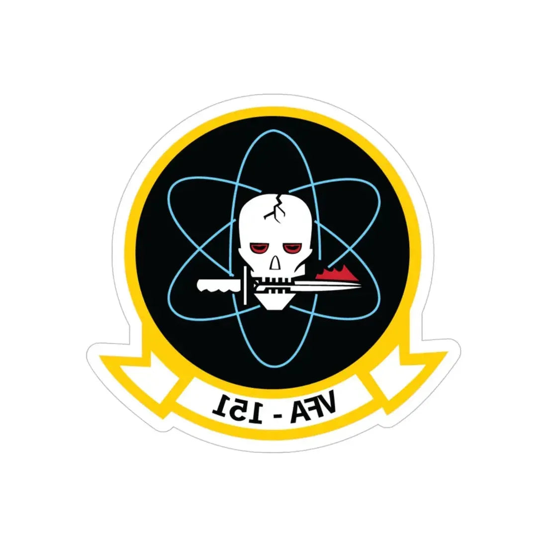 VFA 151 Vigilantes (U.S. Navy) REVERSE PRINT Transparent Die-Cut STICKER 4 Inch Die-Cut Transparent - The Sticker Space