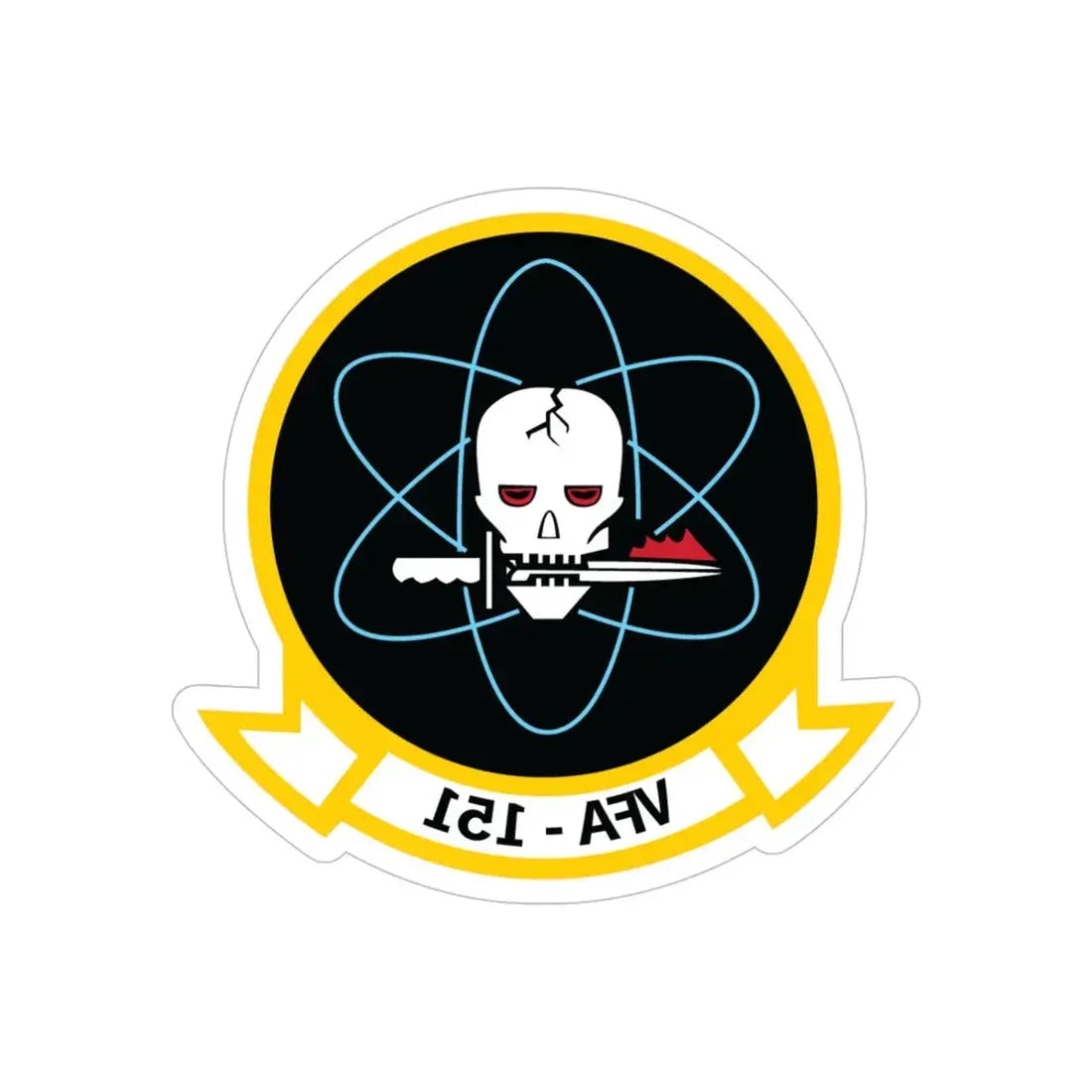 VFA 151 Vigilantes (U.S. Navy) REVERSE PRINT Transparent Die-Cut STICKER 6 Inch Die-Cut Transparent - The Sticker Space
