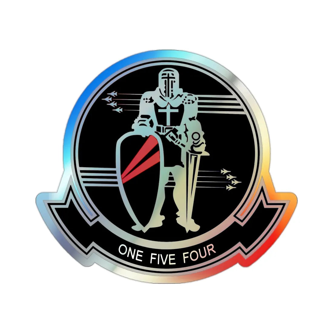 VFA 154 Strike Fighter Squadron 154 Black Knights (USMC) Holographic STICKER Die-Cut Vinyl Decal 2 Inch Holographic - The Sticker Space
