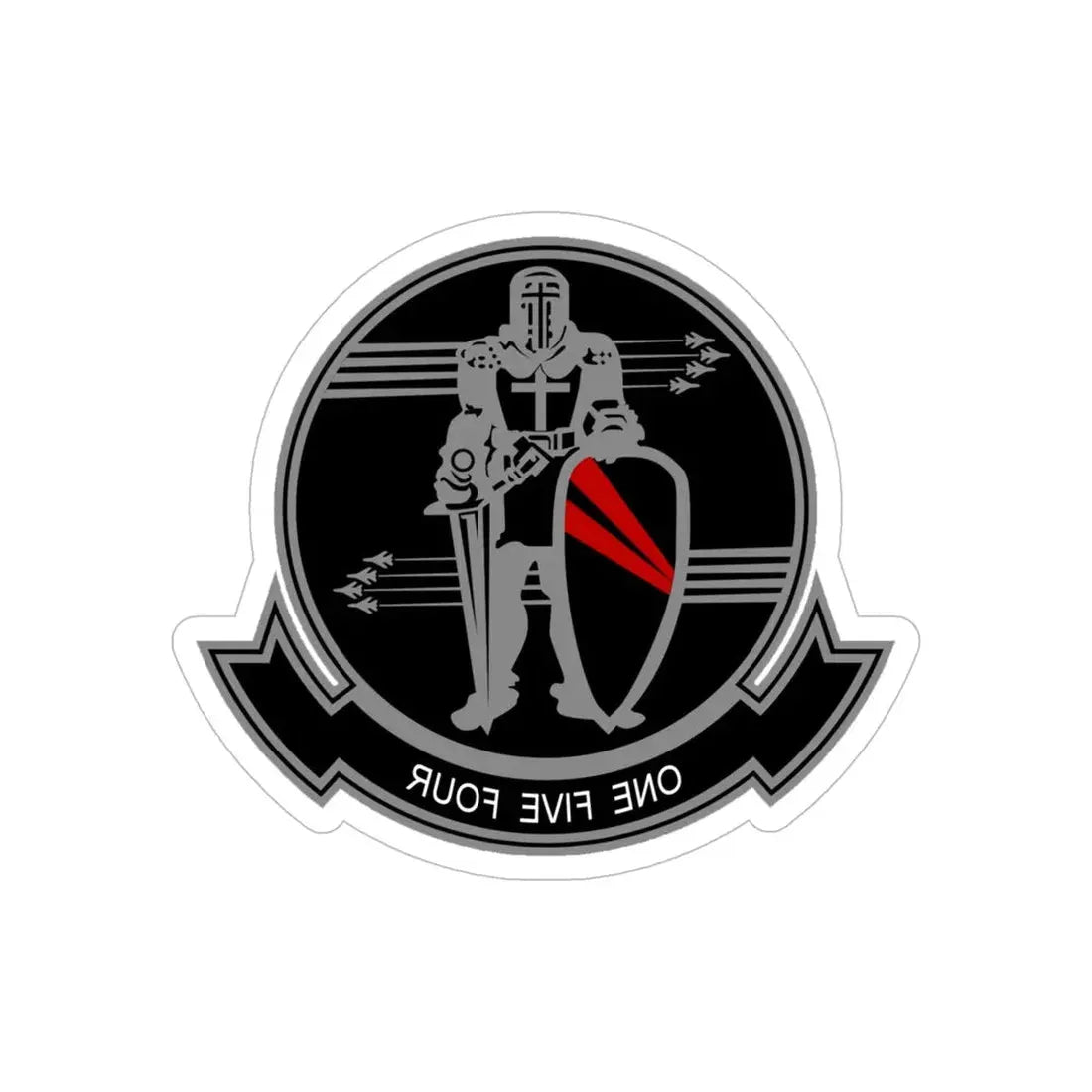 VFA 154 Strike Fighter Squadron 154 Black Knights (USMC) REVERSE PRINT Transparent Die-Cut STICKER 6 Inch Die-Cut Transparent - The Sticker Space