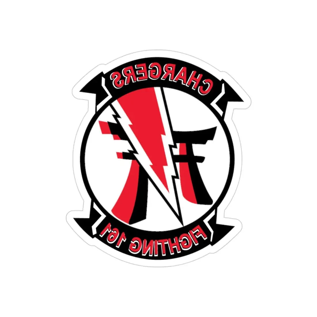 VFA 161 Charges (U.S. Navy) REVERSE PRINT Transparent Die-Cut STICKER 3 Inch Die-Cut Transparent - The Sticker Space