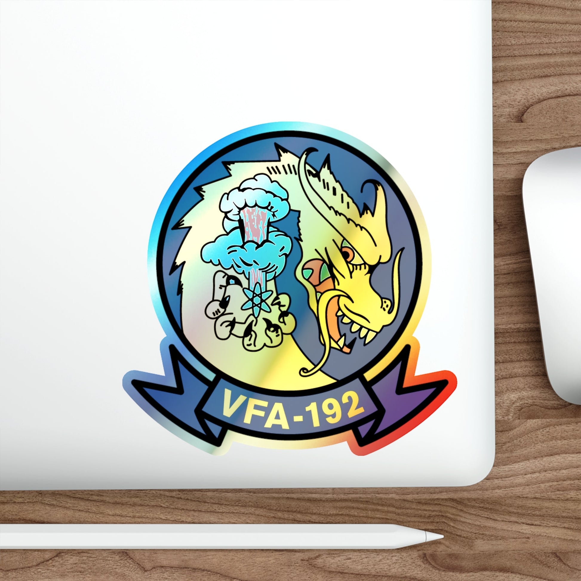 VFA 192 Golden Dragons (U.S. Navy) Holographic STICKER Die-Cut Vinyl Decal-The Sticker Space