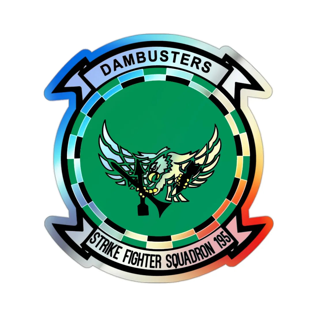VFA 195 Dambusters (U.S. Navy) Holographic STICKER Die-Cut Vinyl Decal 2 Inch Holographic - The Sticker Space