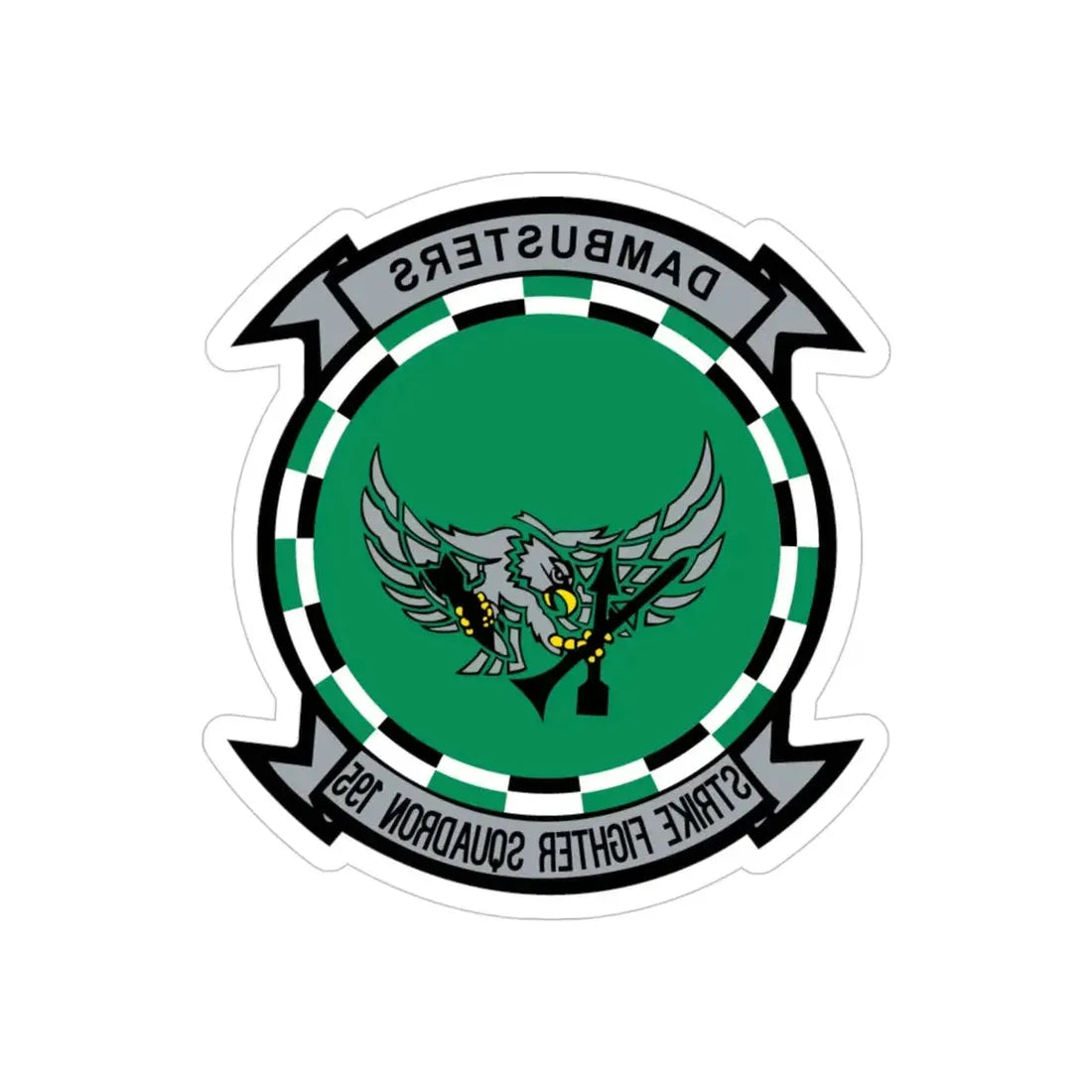 VFA 195 Dambusters (U.S. Navy) REVERSE PRINT Transparent Die-Cut STICKER 4 Inch Die-Cut Transparent - The Sticker Space