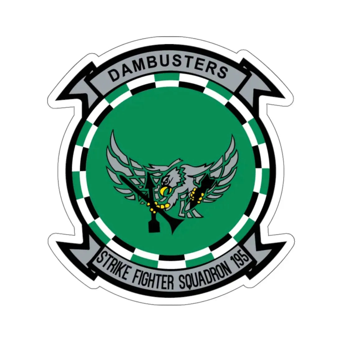 VFA 195 Dambusters (U.S. Navy) STICKER Vinyl Kiss-Cut Decal 6 Inch White - The Sticker Space