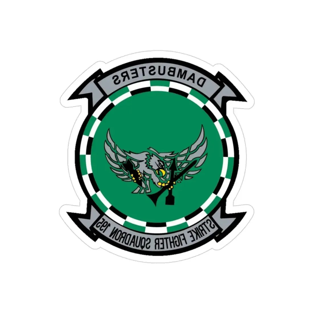 VFA 195 Strike Fighter Squadron 195 (U.S. Navy) REVERSE PRINT Transparent Die-Cut STICKER 3 Inch Die-Cut Transparent - The Sticker Space