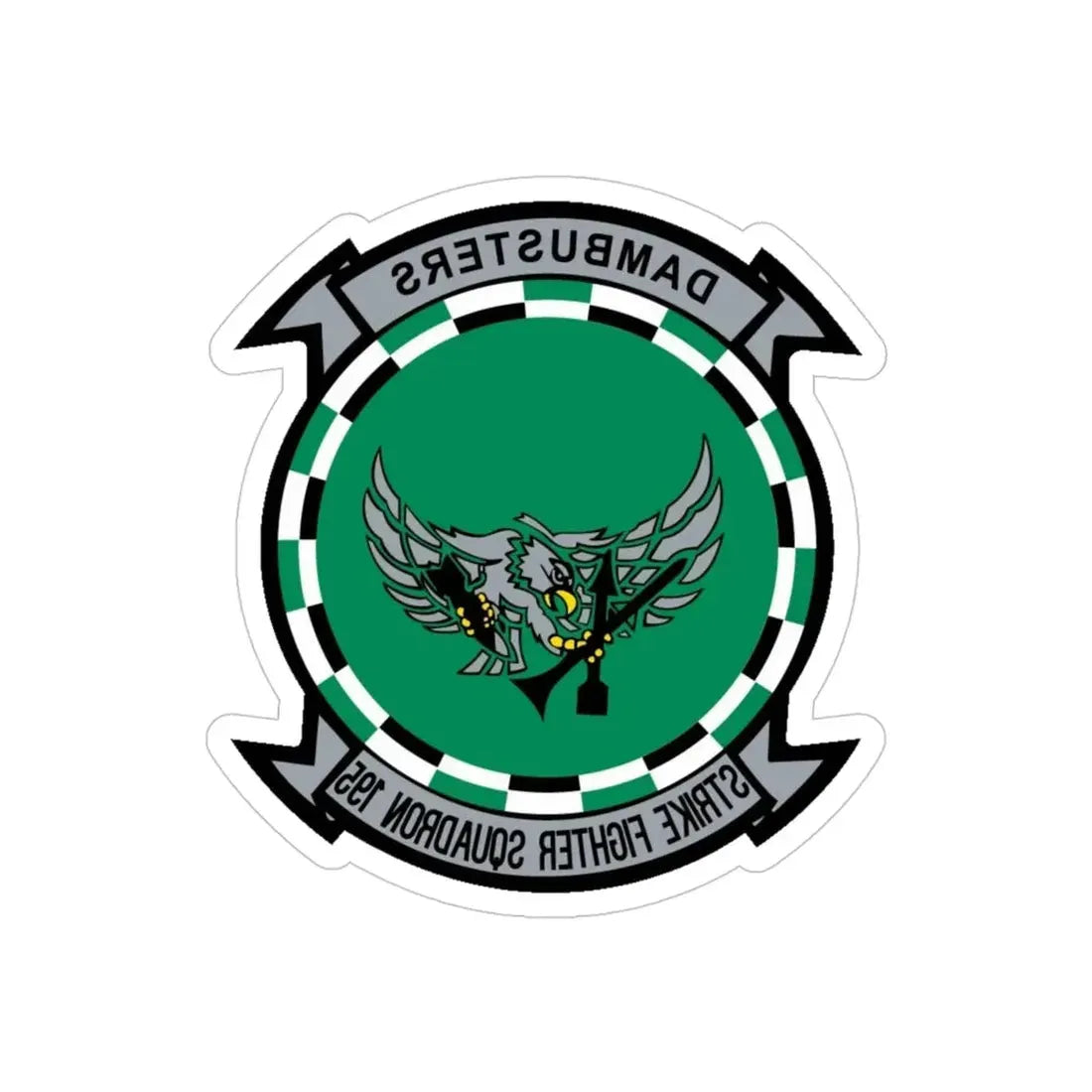 VFA 195 Strike Fighter Squadron 195 (U.S. Navy) REVERSE PRINT Transparent Die-Cut STICKER 4 Inch Die-Cut Transparent - The Sticker Space