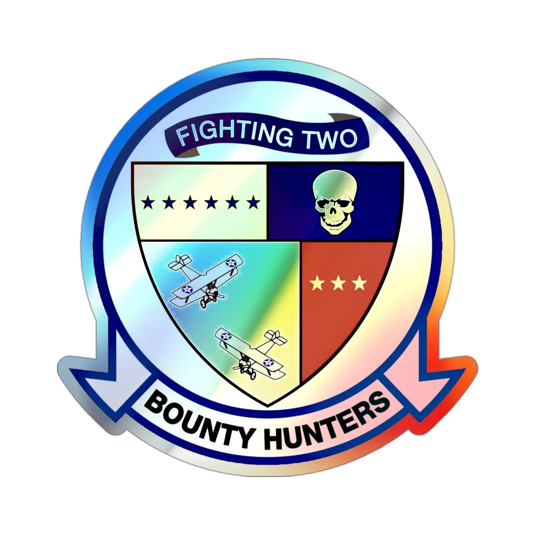 VFA 2 (U.S. Navy) Holographic STICKER Die-Cut Vinyl Decal 3 Inch Holographic - The Sticker Space