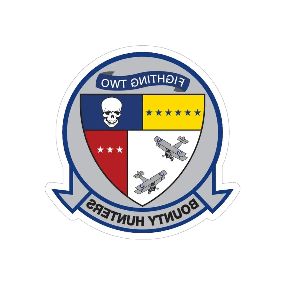 VFA 2 (U.S. Navy) REVERSE PRINT Transparent Die-Cut STICKER 4 Inch Die-Cut Transparent - The Sticker Space