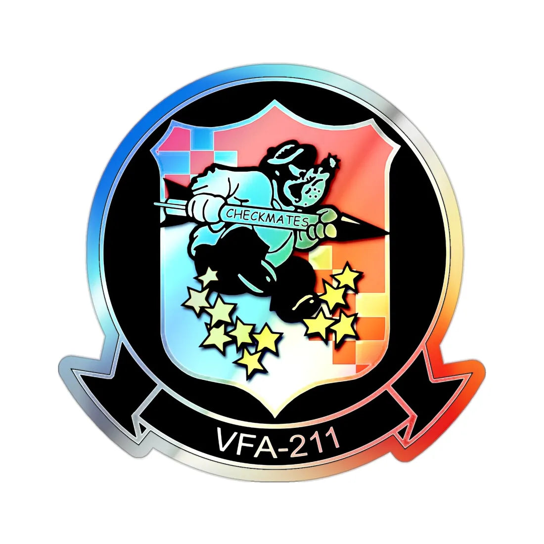 VFA 211 Strike Fighter Squadron 211 (U.S. Navy) Holographic STICKER Die-Cut Vinyl Decal 2 Inch Holographic - The Sticker Space
