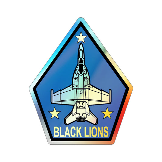 VFA 213 Black Lions (U.S. Navy) Holographic STICKER Die-Cut Vinyl Decal-6 Inch-The Sticker Space