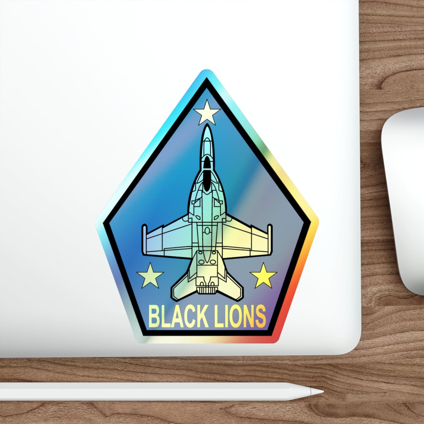 VFA 213 Black Lions (U.S. Navy) Holographic STICKER Die-Cut Vinyl Decal-The Sticker Space