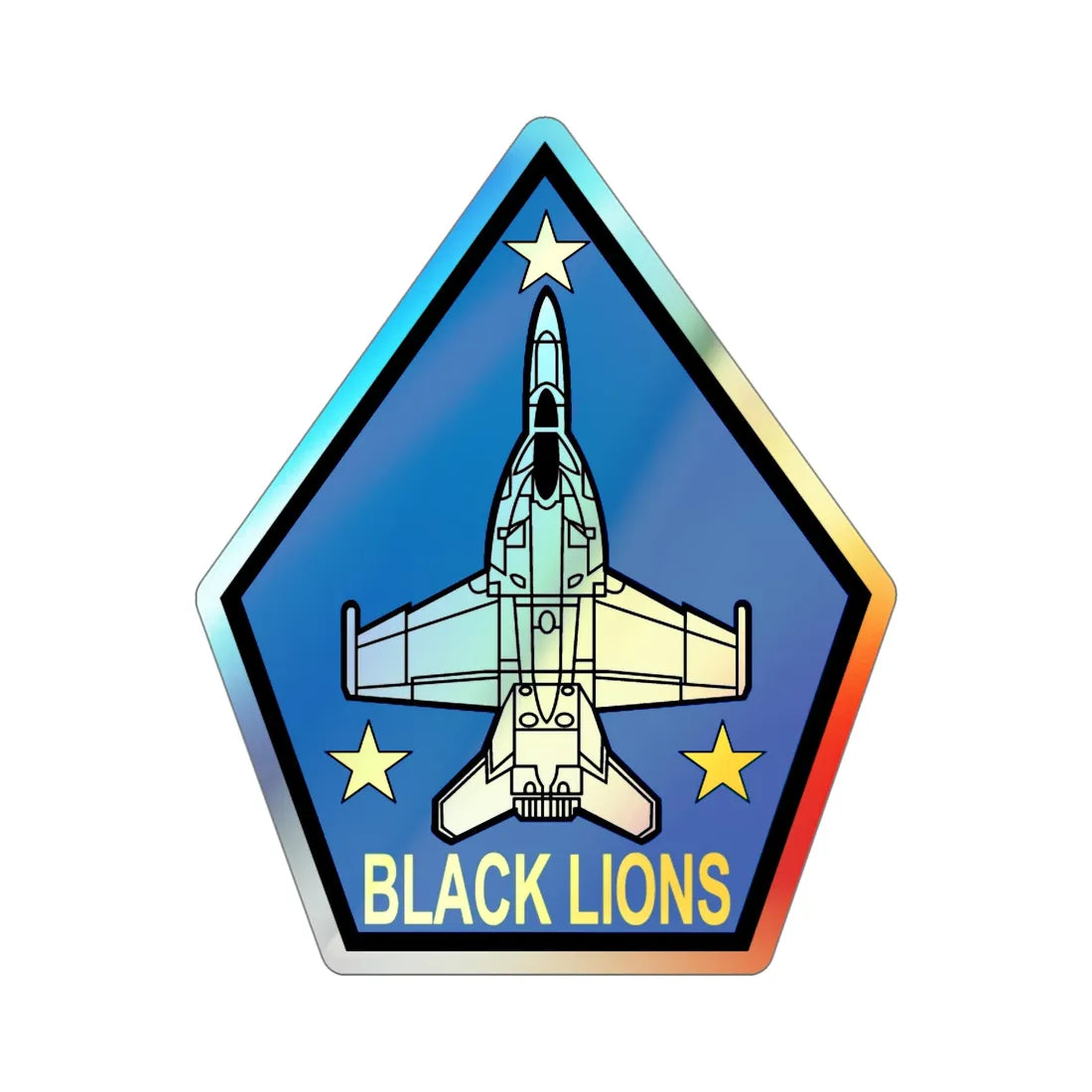 VFA 213 Black Lions (U.S. Navy) Holographic STICKER Die-Cut Vinyl Decal 6 Inch Holographic - The Sticker Space