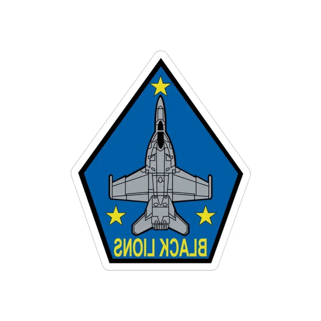 VFA 213 Black Lions (U.S. Navy) REVERSE PRINT Transparent Die-Cut STICKER 3 Inch Die-Cut Transparent - The Sticker Space