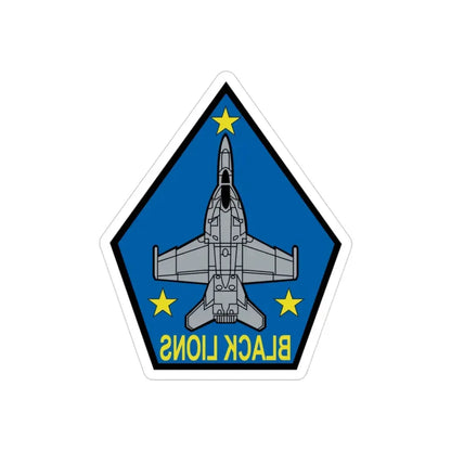 VFA 213 Black Lions (U.S. Navy) REVERSE PRINT Transparent Die-Cut STICKER 3 Inch Die-Cut Transparent - The Sticker Space