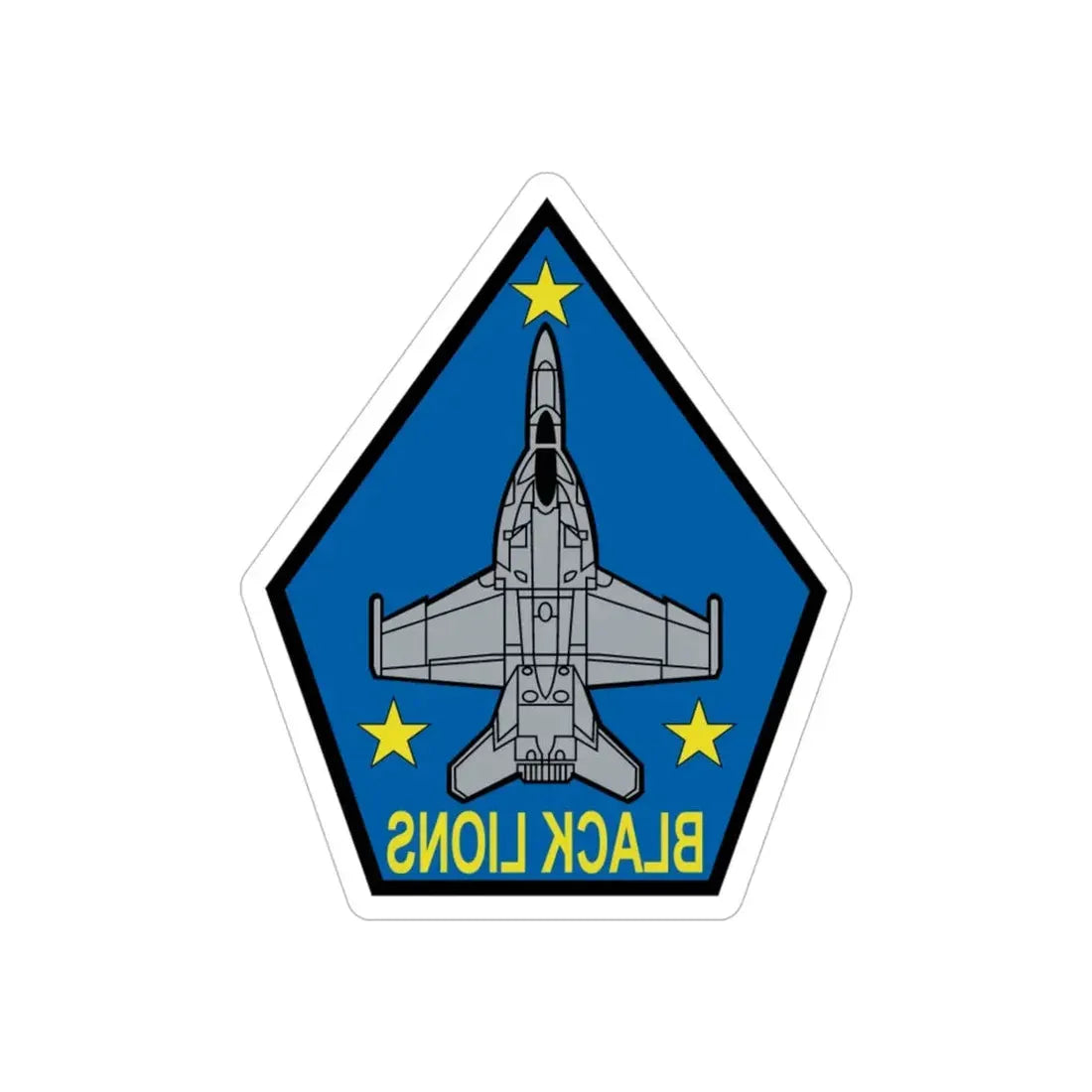 VFA 213 Black Lions (U.S. Navy) REVERSE PRINT Transparent Die-Cut STICKER 5 Inch Die-Cut Transparent - The Sticker Space