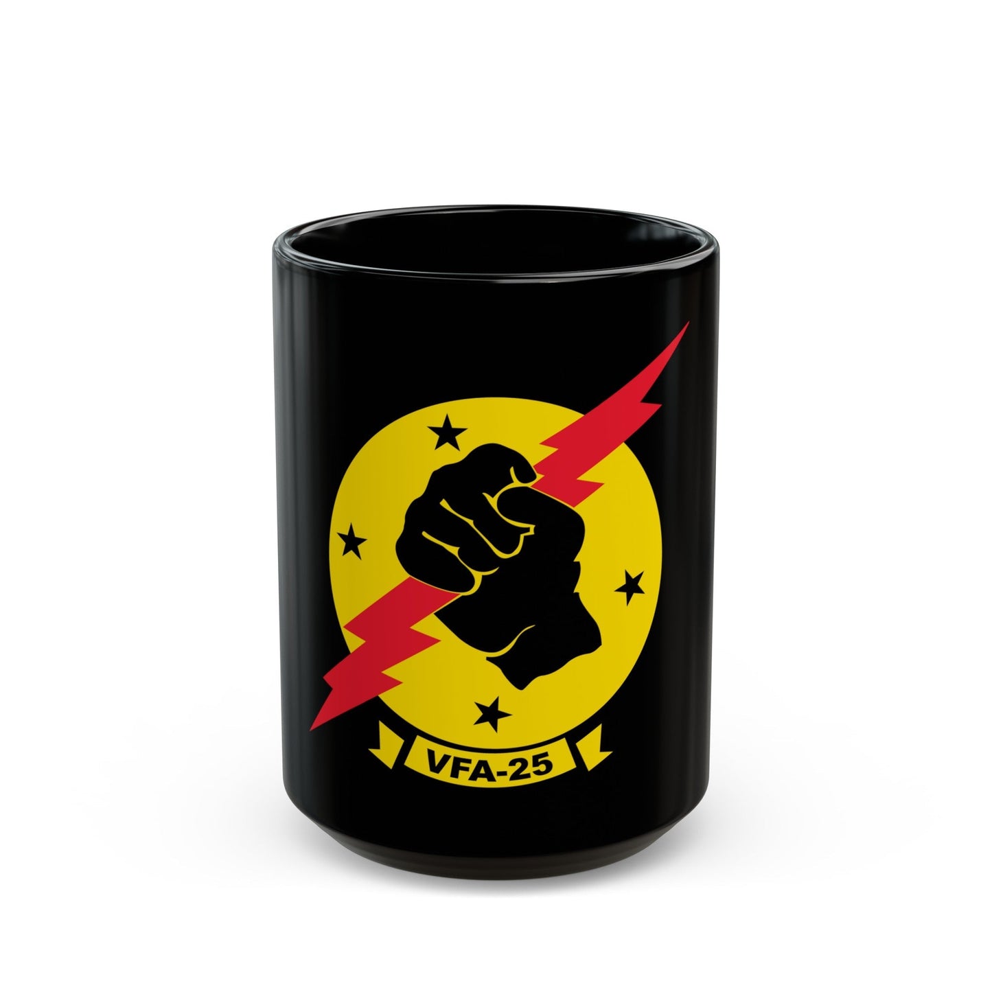 VFA 25 Fist of the Fleet (U.S. Navy) Black Coffee Mug-15oz-The Sticker Space