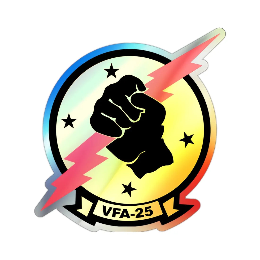 VFA 25 Fist of the Fleet (U.S. Navy) Holographic STICKER Die-Cut Vinyl Decal 2 Inch Holographic - The Sticker Space