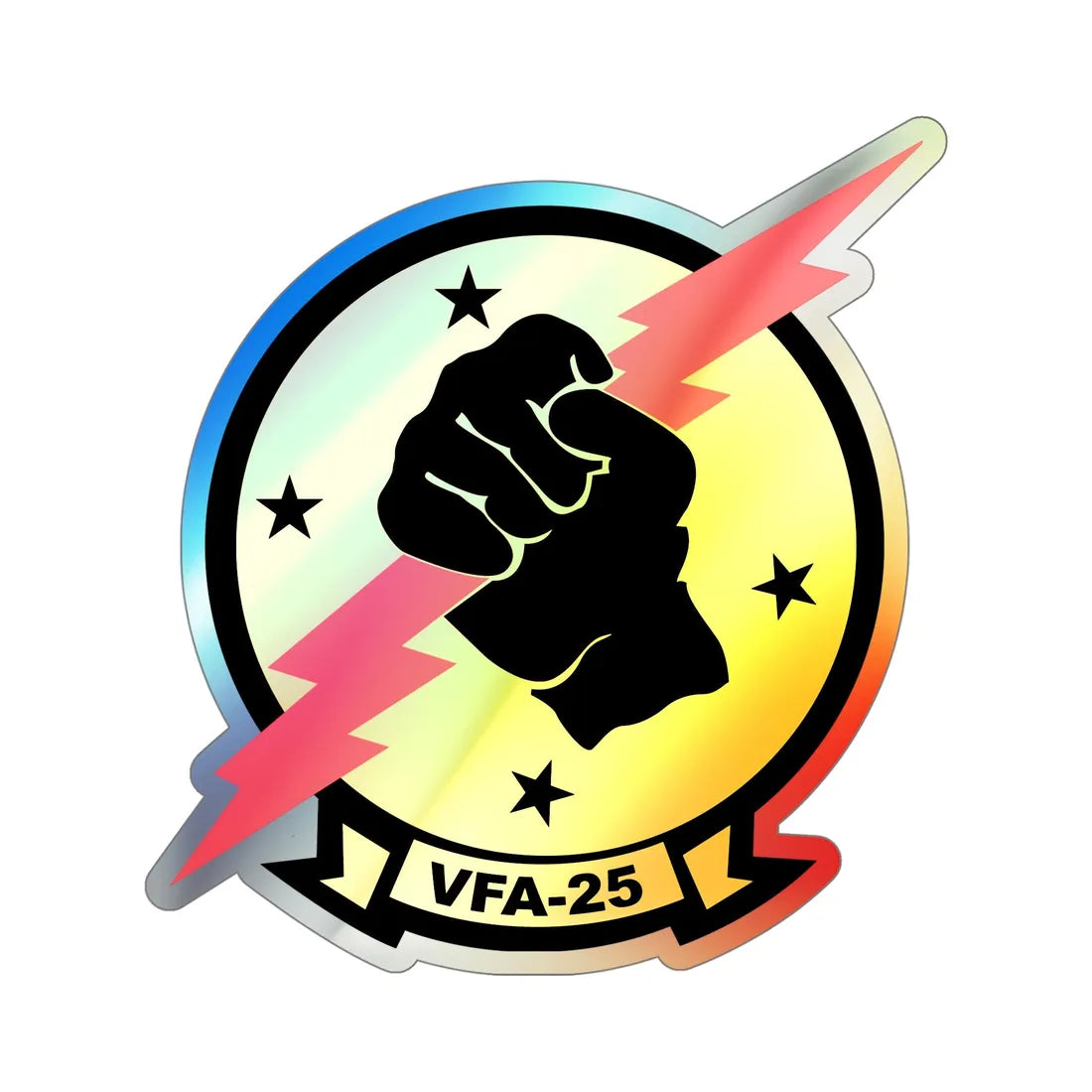 VFA 25 Fist of the Fleet (U.S. Navy) Holographic STICKER Die-Cut Vinyl Decal 5 Inch Holographic - The Sticker Space