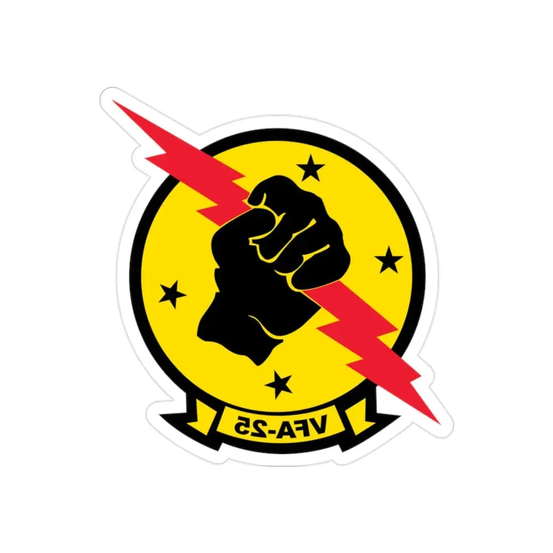 VFA 25 Fist of the Fleet (U.S. Navy) REVERSE PRINT Transparent Die-Cut STICKER 2 Inch Die-Cut Transparent - The Sticker Space
