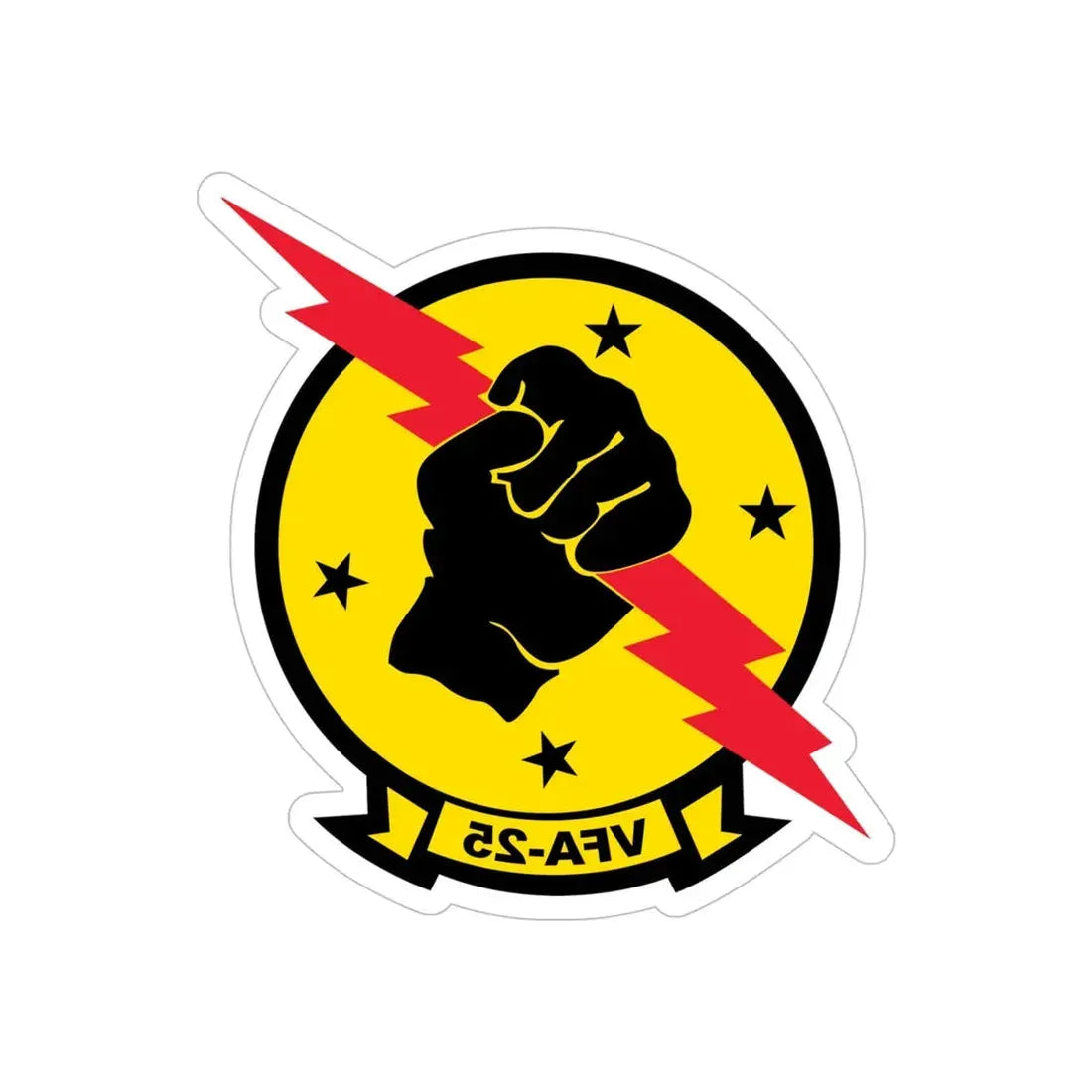 VFA 25 Fist of the Fleet (U.S. Navy) REVERSE PRINT Transparent Die-Cut STICKER 5 Inch Die-Cut Transparent - The Sticker Space