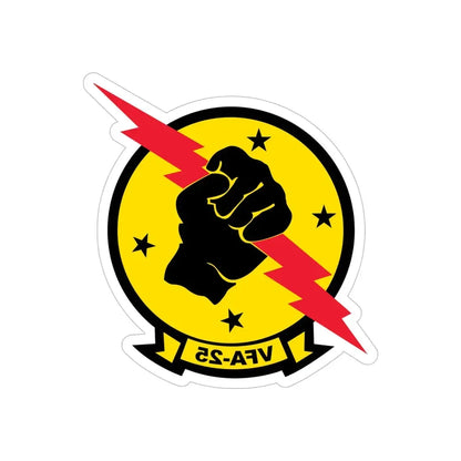 VFA 25 Fist of the Fleet (U.S. Navy) REVERSE PRINT Transparent Die-Cut STICKER 5 Inch Die-Cut Transparent - The Sticker Space