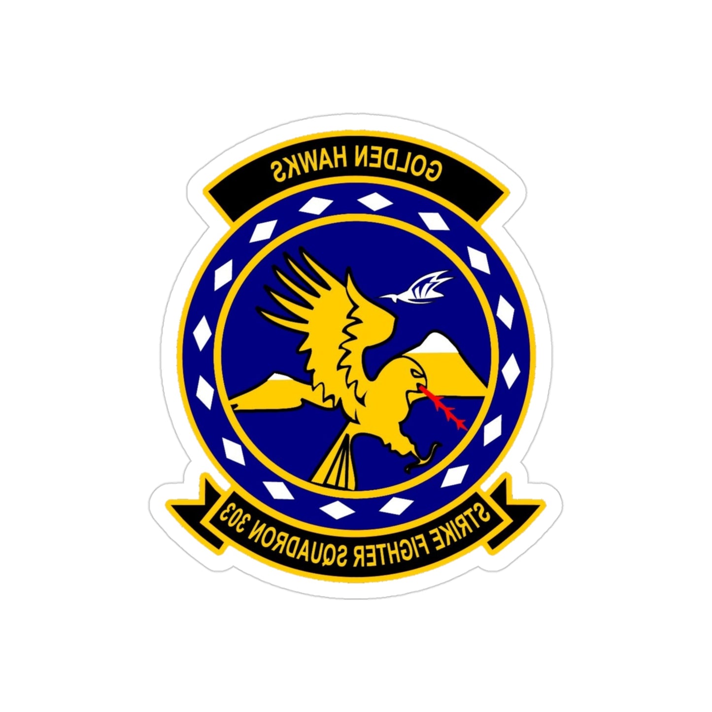 VFA 303 Strike Fighter Squadron 303 (U.S. Navy) REVERSE PRINT Transparent STICKER-3" × 3"-The Sticker Space