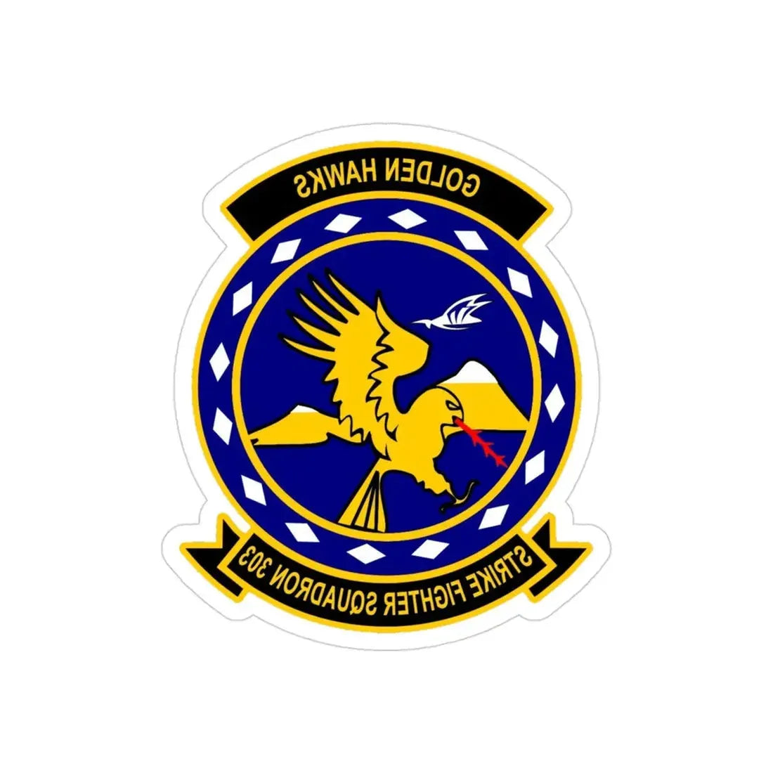 VFA 303 Strike Fighter Squadron 303 (U.S. Navy) REVERSE PRINT Transparent Die-Cut STICKER 3 Inch Die-Cut Transparent - The Sticker Space