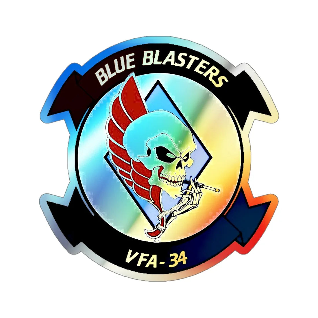 VFA 34 1 (U.S. Navy) Holographic STICKER Die-Cut Vinyl Decal 4 Inch Holographic - The Sticker Space