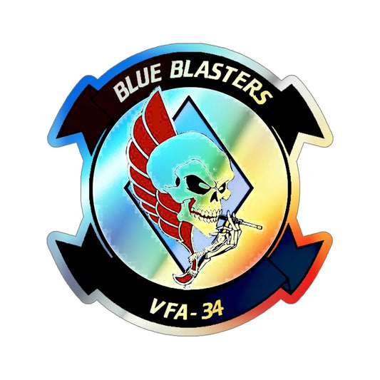 VFA 34 1 (U.S. Navy) Holographic STICKER Die-Cut Vinyl Decal 6 Inch Holographic - The Sticker Space