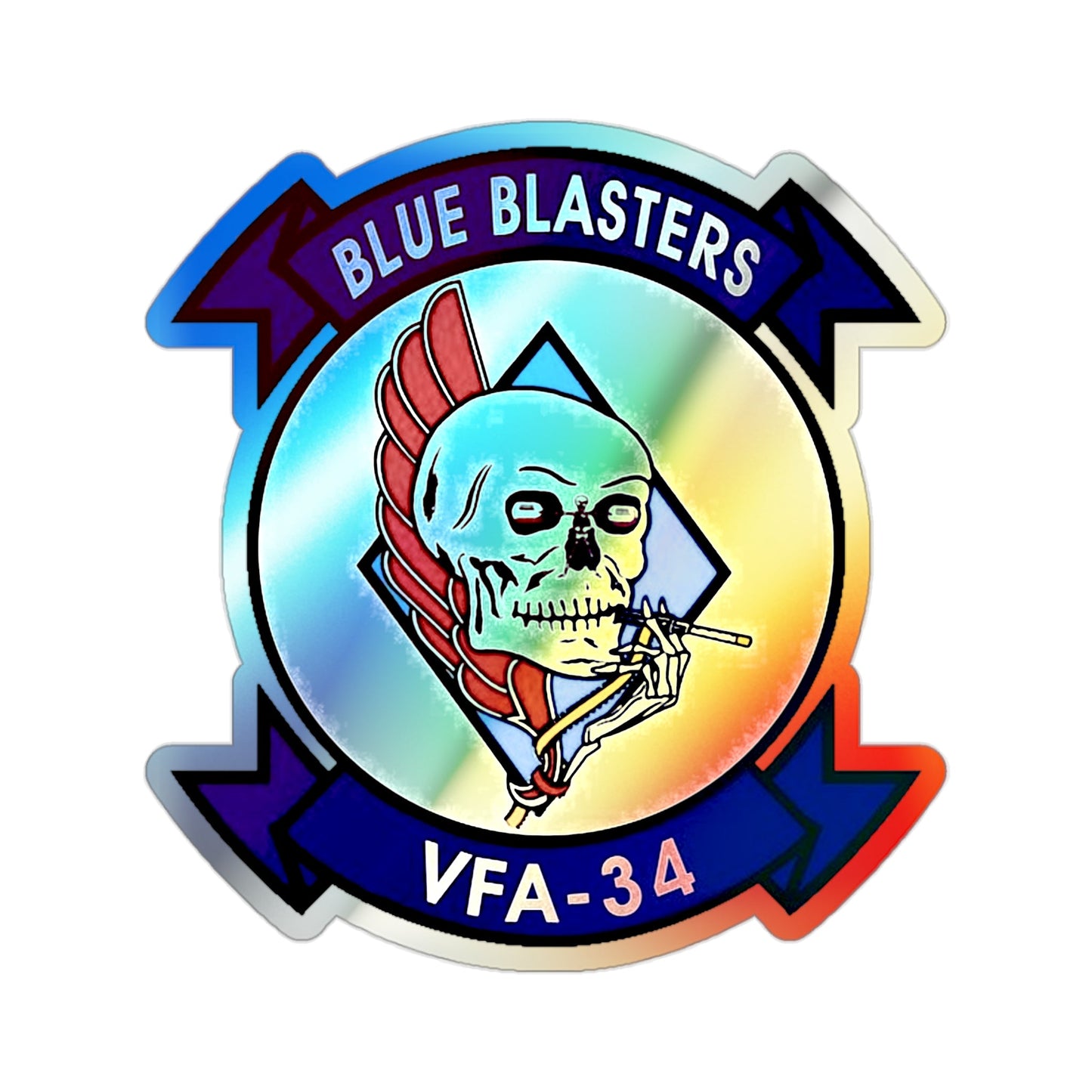 VFA 34 (U.S. Navy) Holographic STICKER Die-Cut Vinyl Decal-2 Inch-The Sticker Space
