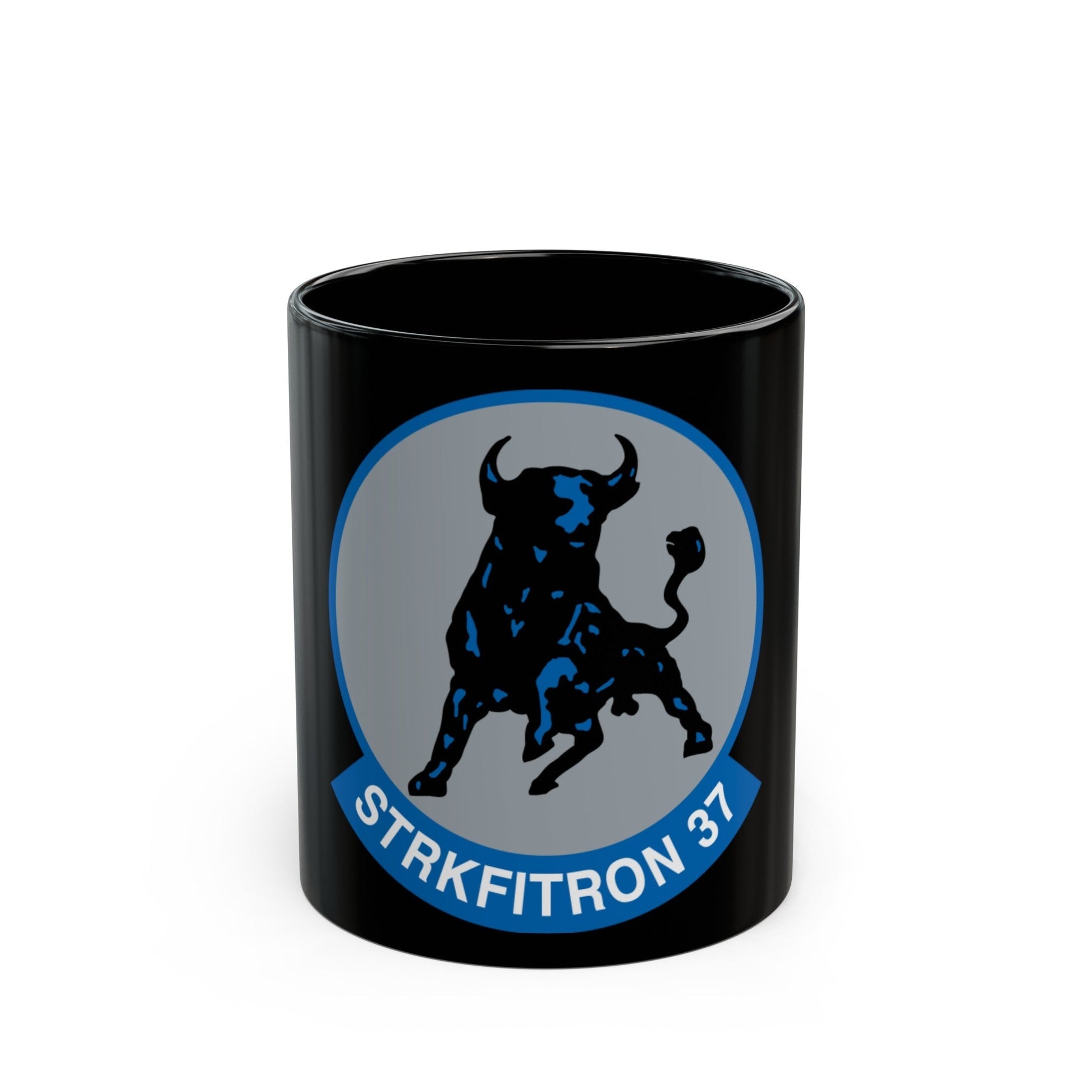 VFA 37 Ragin' Bulls STRKFITRON 37 (U.S. Navy) Black Coffee Mug-11oz-The Sticker Space