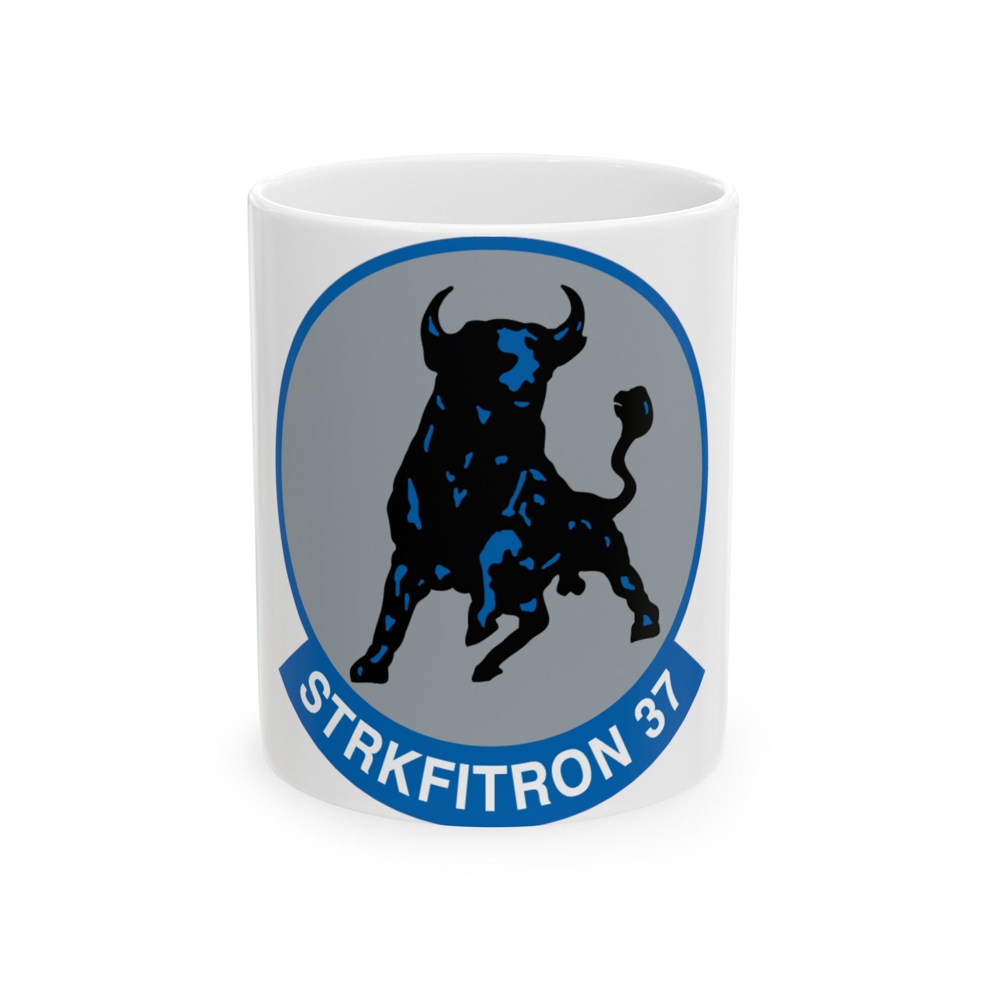 VFA 37 Ragin' Bulls STRKFITRON 37 (U.S. Navy) White Coffee Mug-11oz-The Sticker Space