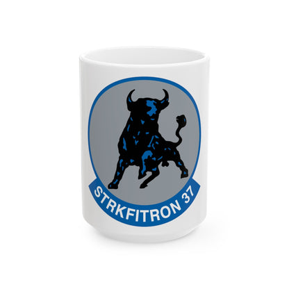 VFA 37 Ragin' Bulls STRKFITRON 37 (U.S. Navy) White Coffee Mug-15oz-The Sticker Space