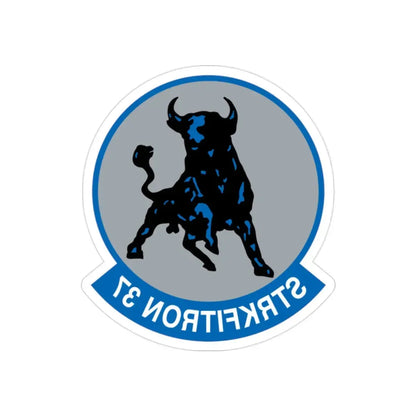 VFA 37 Ragin' Bulls STRKFITRON 37 (U.S. Navy) REVERSE PRINT Transparent Die-Cut STICKER 2 Inch Die-Cut Transparent - The Sticker Space
