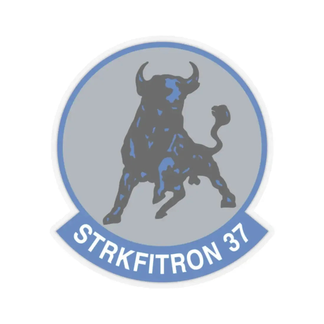 VFA 37 Ragin' Bulls STRKFITRON 37 (U.S. Navy) STICKER Vinyl Kiss-Cut Decal 2 Inch Transparent - The Sticker Space