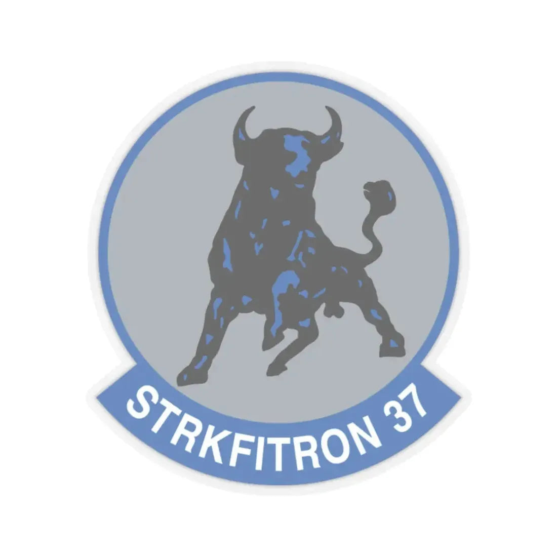 VFA 37 Ragin' Bulls STRKFITRON 37 (U.S. Navy) STICKER Vinyl Kiss-Cut Decal 3 Inch Transparent - The Sticker Space
