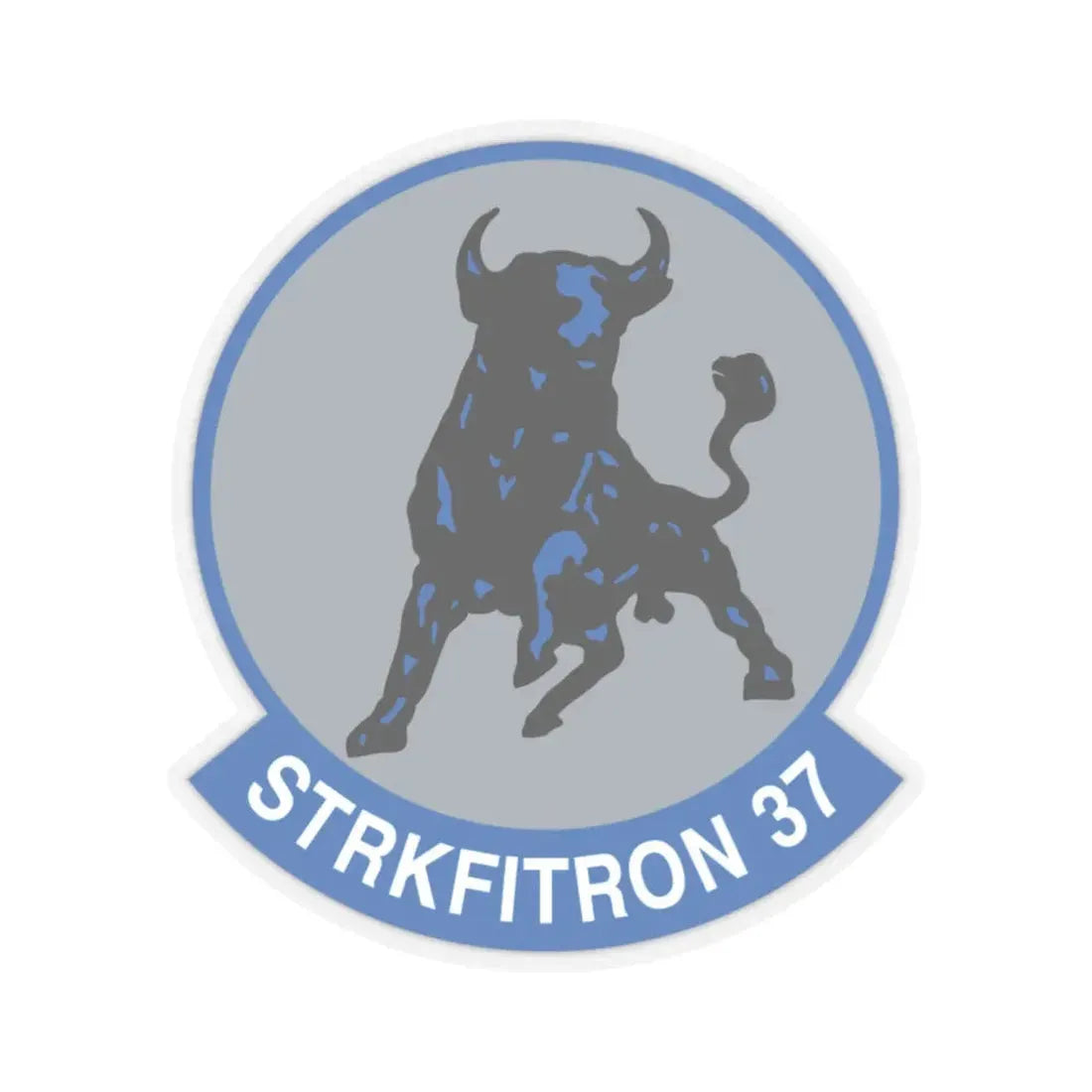 VFA 37 Ragin' Bulls STRKFITRON 37 (U.S. Navy) STICKER Vinyl Kiss-Cut Decal 6 Inch Transparent - The Sticker Space