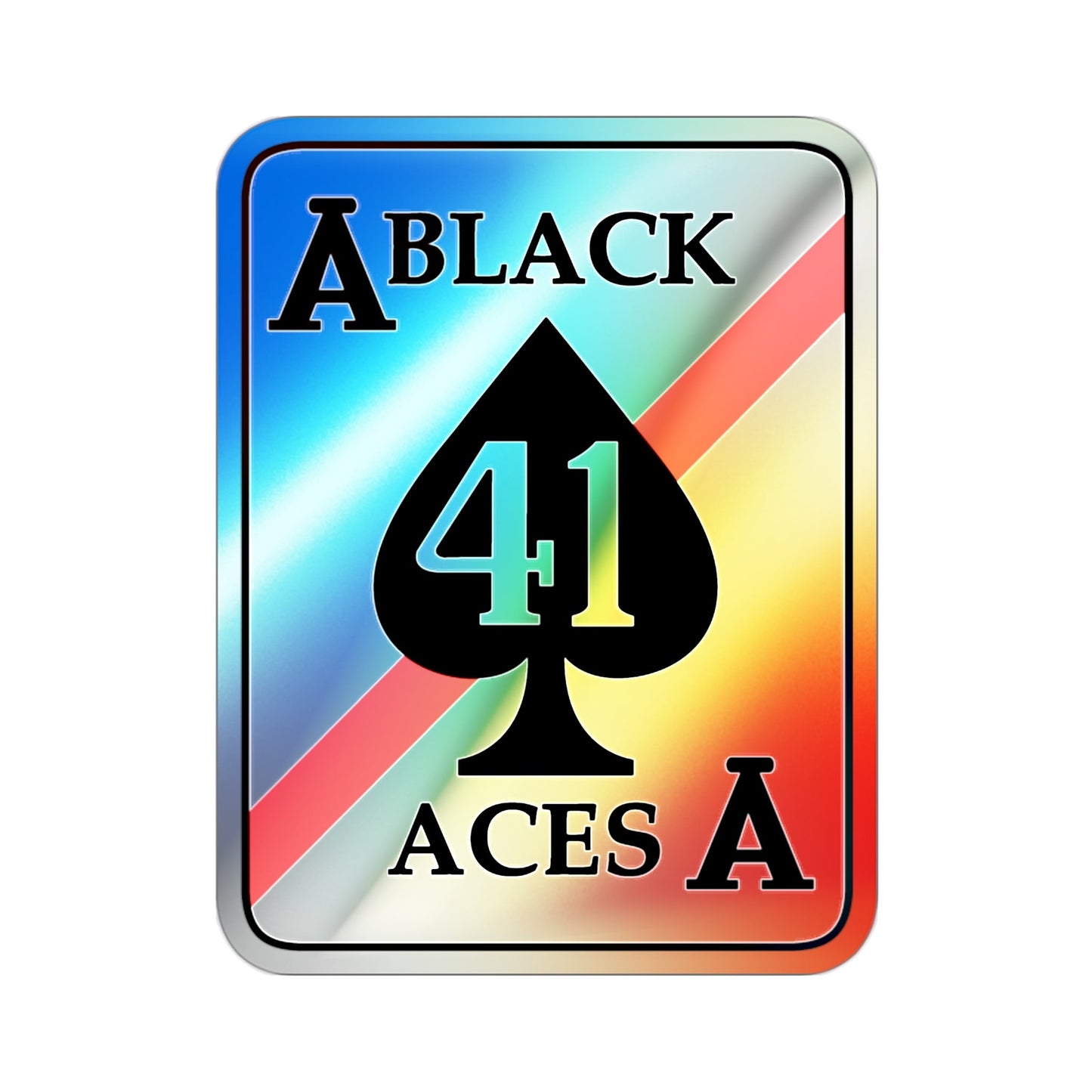 VFA 41 Black Aces (U.S. Navy) Holographic STICKER Die-Cut Vinyl Decal-2 Inch-The Sticker Space