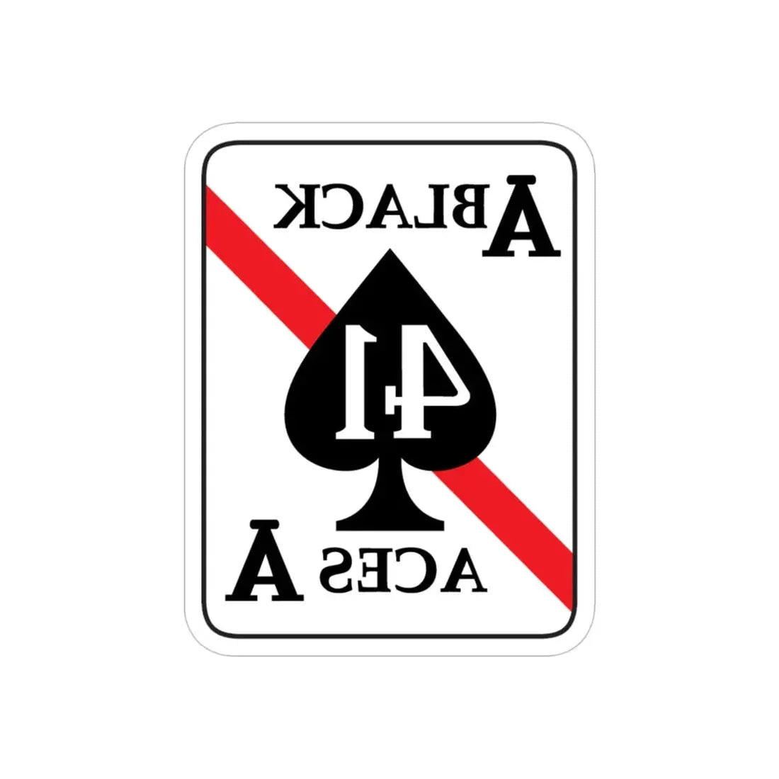 VFA 41 Black Aces (U.S. Navy) REVERSE PRINT Transparent Die-Cut STICKER 4 Inch Die-Cut Transparent - The Sticker Space