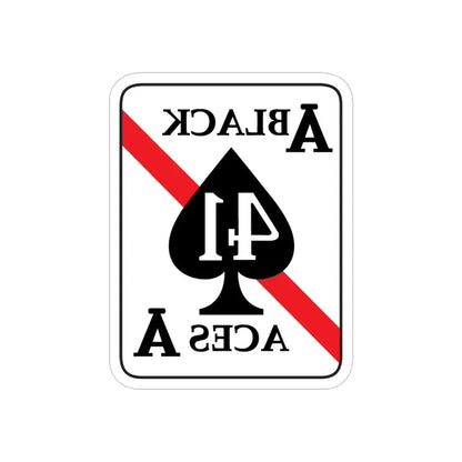 VFA 41 Black Aces (U.S. Navy) REVERSE PRINT Transparent Die-Cut STICKER 4 Inch Die-Cut Transparent - The Sticker Space