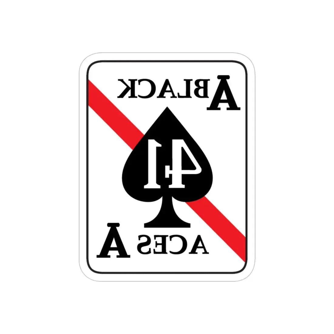 VFA 41 Black Aces (U.S. Navy) REVERSE PRINT Transparent Die-Cut STICKER 5 Inch Die-Cut Transparent - The Sticker Space