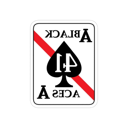 VFA 41 Black Aces (U.S. Navy) REVERSE PRINT Transparent Die-Cut STICKER 6 Inch Die-Cut Transparent - The Sticker Space