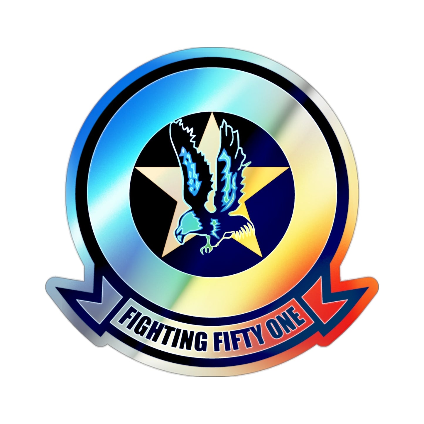 VFA 51 Fighting Fifty One (U.S. Navy) Holographic STICKER Die-Cut Vinyl Decal-2 Inch-The Sticker Space