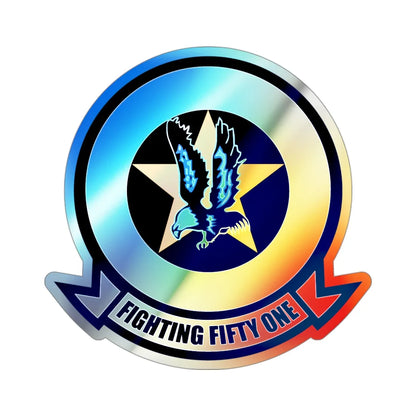 VFA 51 Fighting Fifty One (U.S. Navy) Holographic STICKER Die-Cut Vinyl Decal 3 Inch Holographic - The Sticker Space