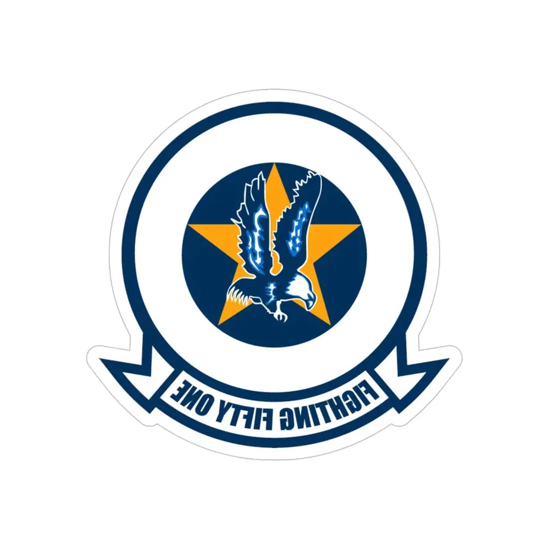 VFA 51 Fighting Fifty One (U.S. Navy) REVERSE PRINT Transparent Die-Cut STICKER 6 Inch Die-Cut Transparent - The Sticker Space