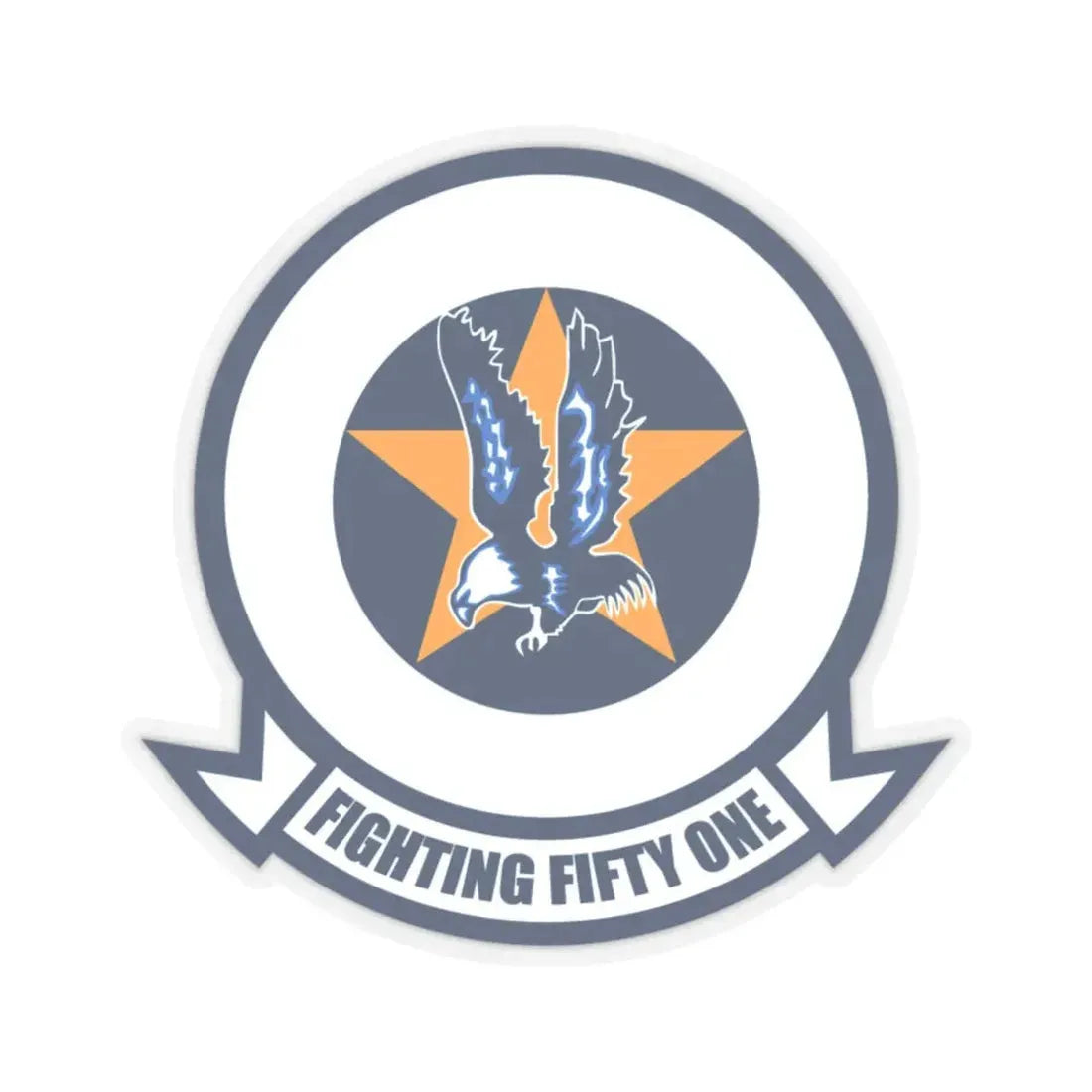 VFA 51 Fighting Fifty One (U.S. Navy) STICKER Vinyl Kiss-Cut Decal 4 Inch Transparent - The Sticker Space