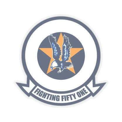 VFA 51 Fighting Fifty One (U.S. Navy) STICKER Vinyl Kiss-Cut Decal 4 Inch Transparent - The Sticker Space